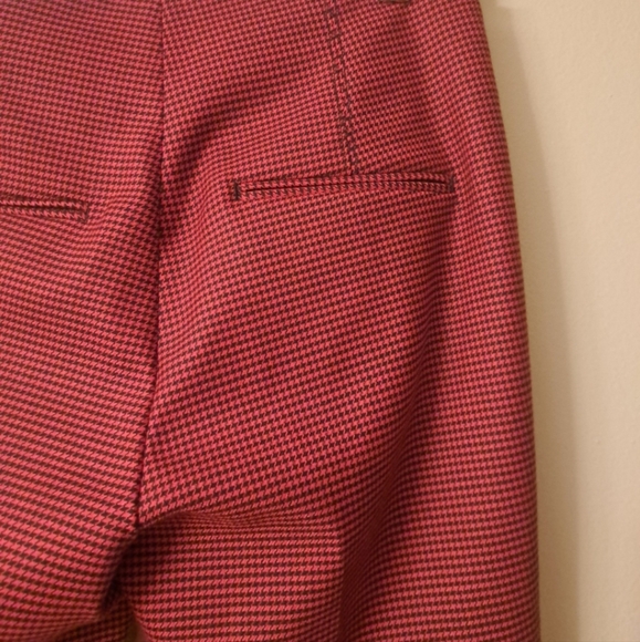 Helmut Lang Red&Black Small Houndstooth Print Wool blend Pants. Sz4 EUC Like New - Picture 6 of 10